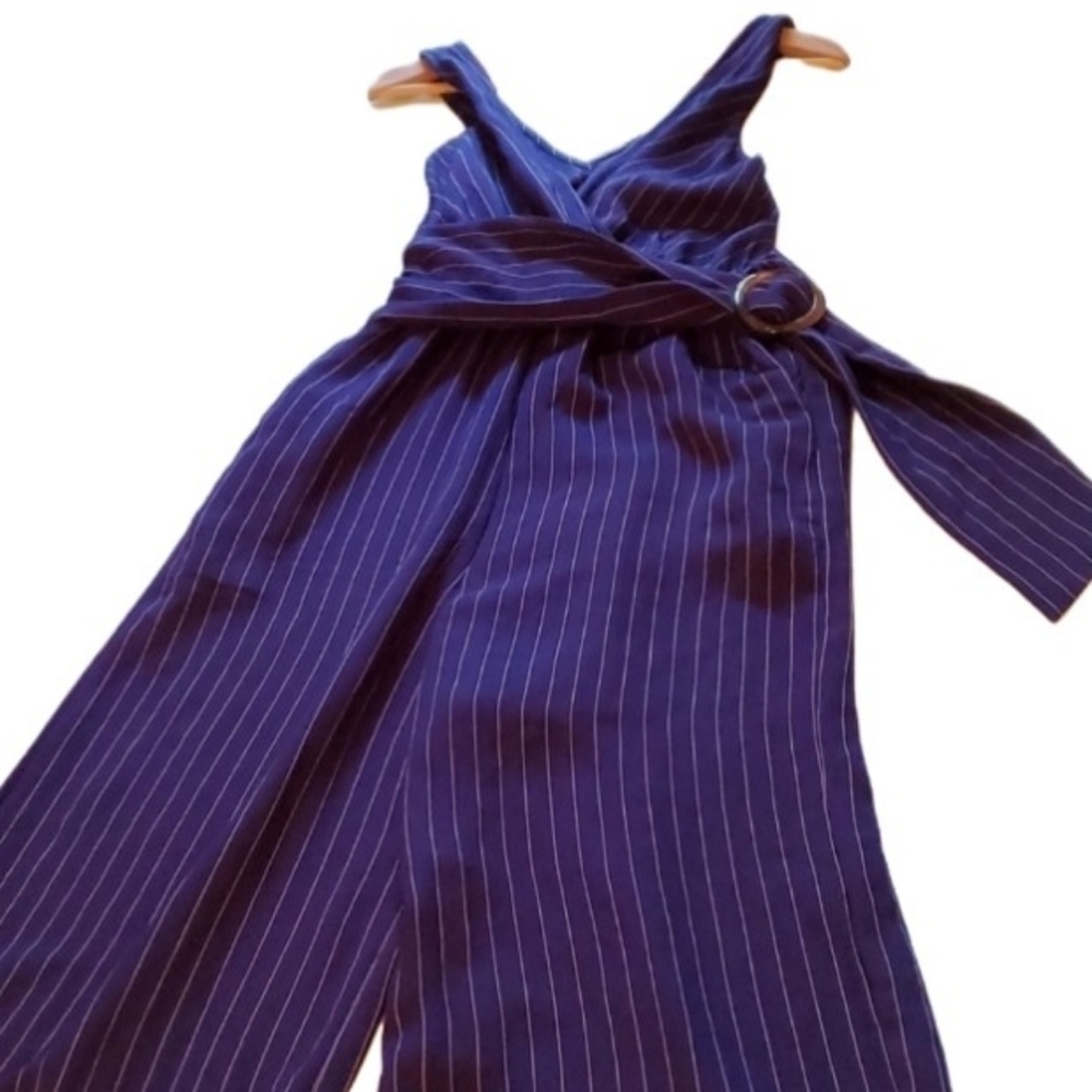 Flying Tomato Jumpsuit Womens Size S Pinstripe Ganster Wife Summer